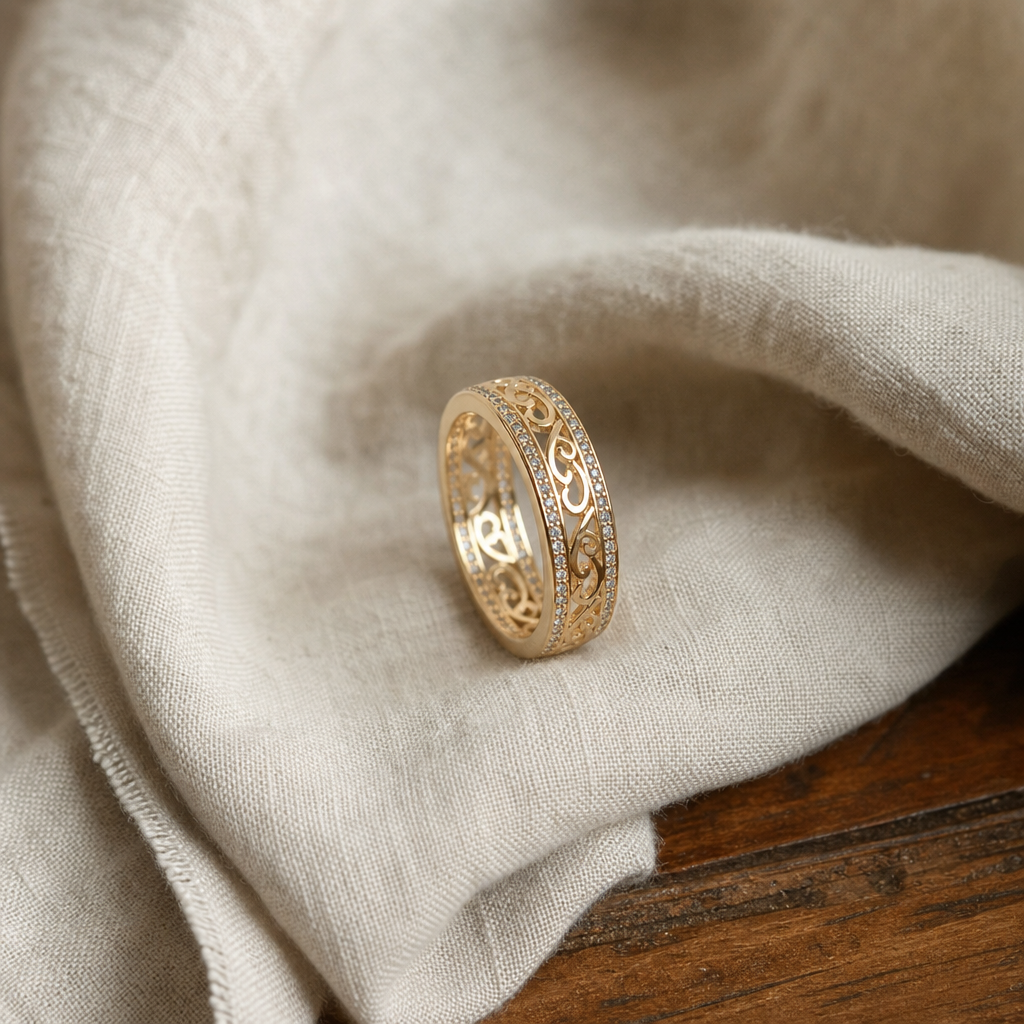 Radiant Hollow Gold Band