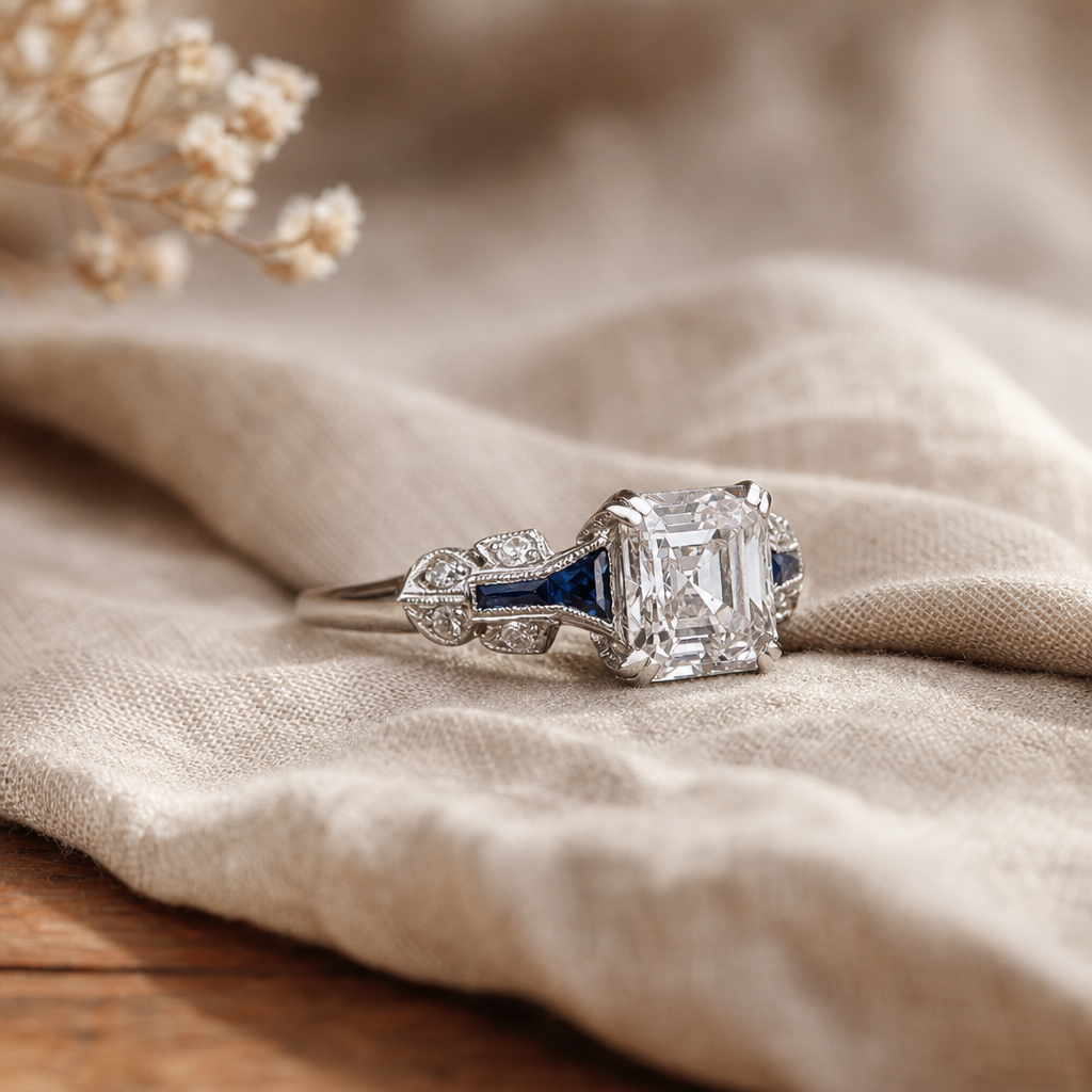 Opulent Blue and Silver Ring