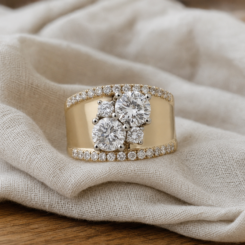 Antique Gold Zirconia Brilliance Ring