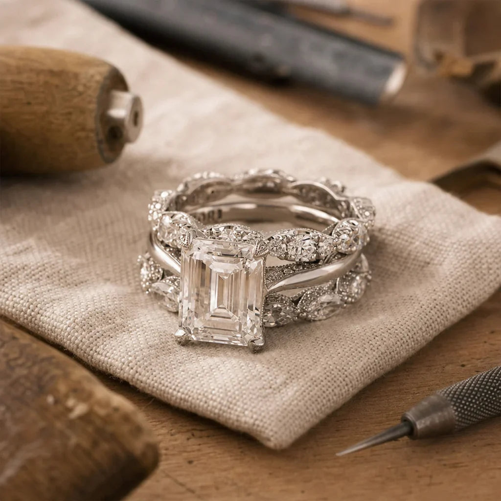 Shimmering Silver Layered Ring