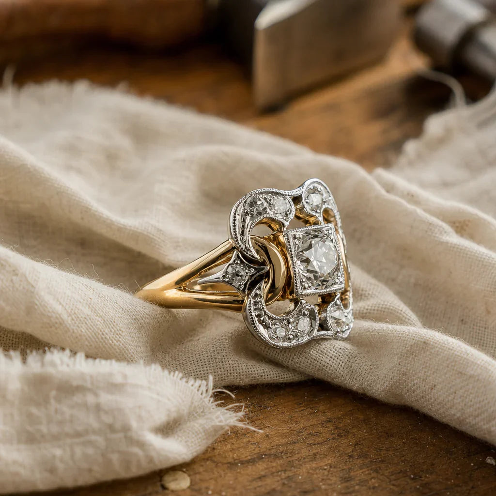 Shiny Zirconia Gold Band