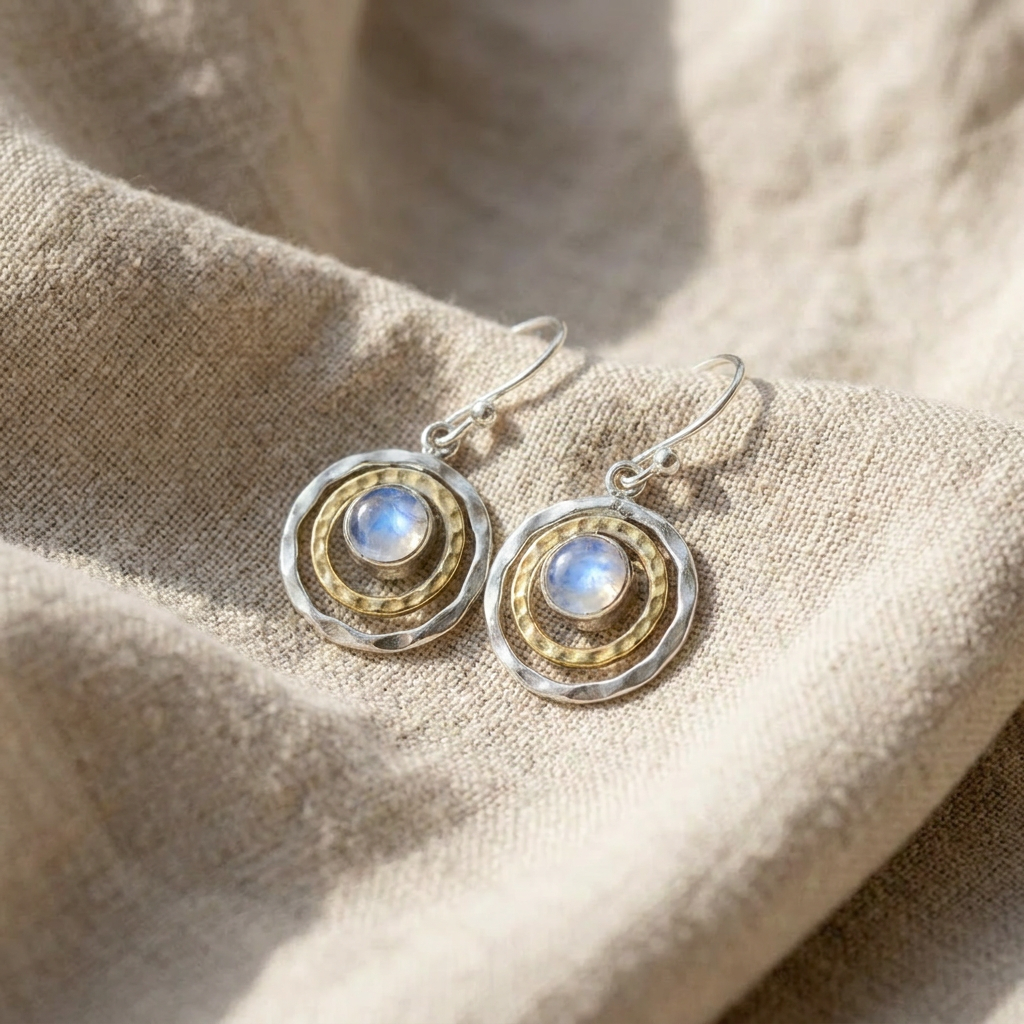 Moonlit Oval Drop Earrings