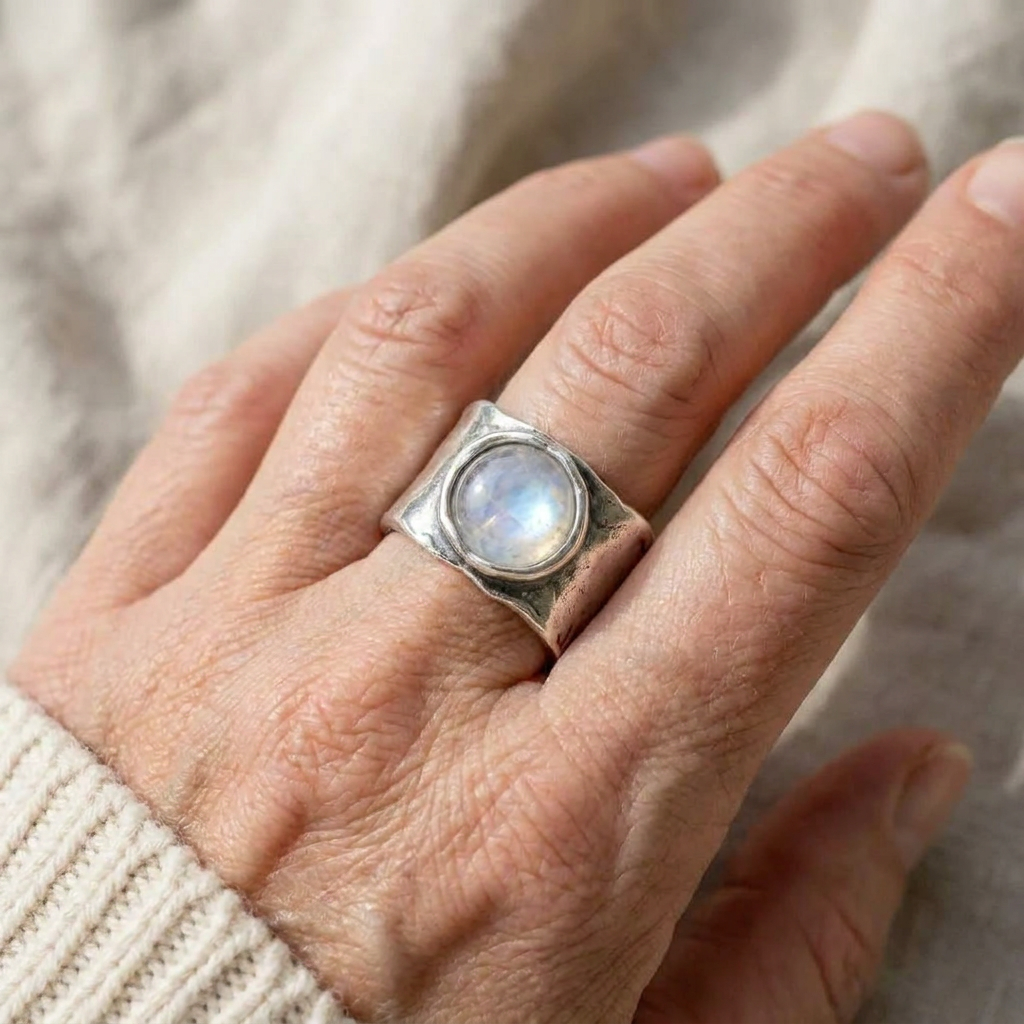 Artisan Crafted Bohemian Moonstone Ring