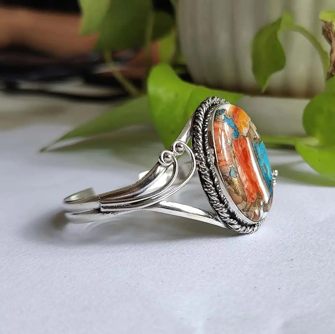 Vibrant Gemstone Inlay Bracelet