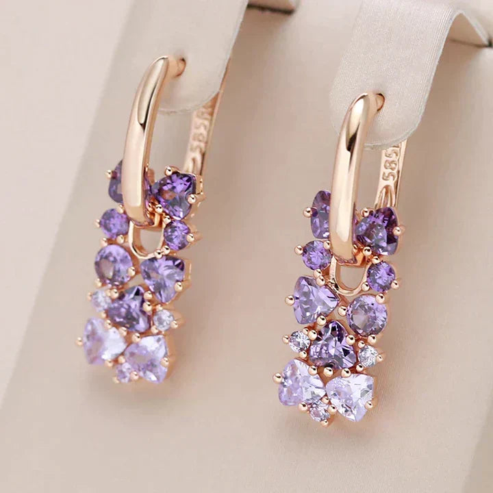 Elegant Purple Zirconia Studs