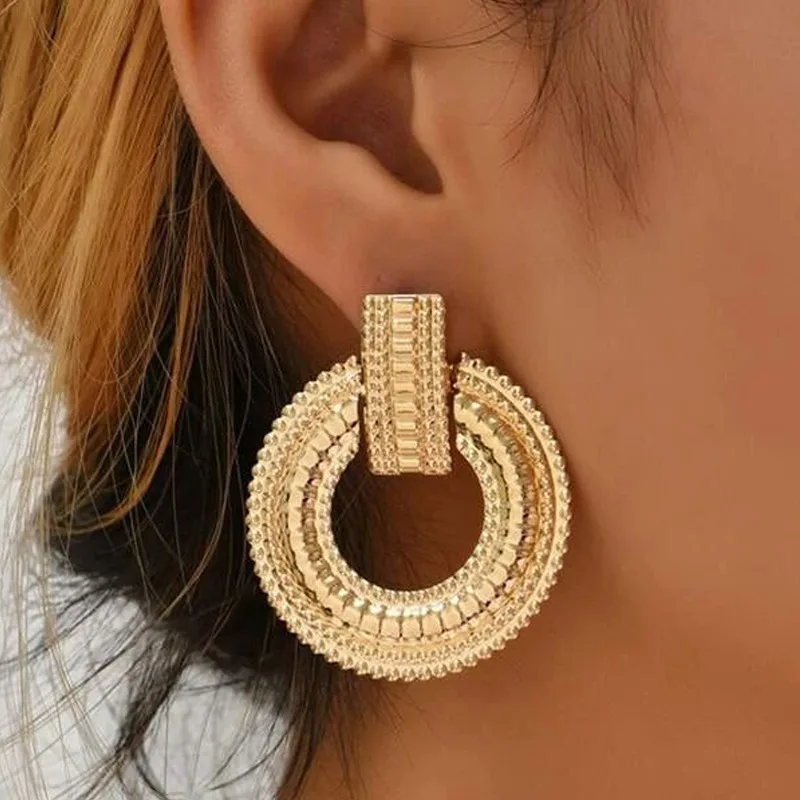 Elegant Gold Mandala Cutout Earrings