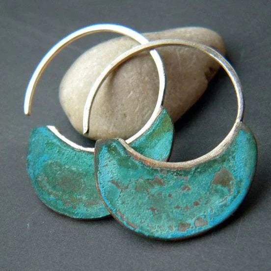 Antique Distressed Silver Earrings