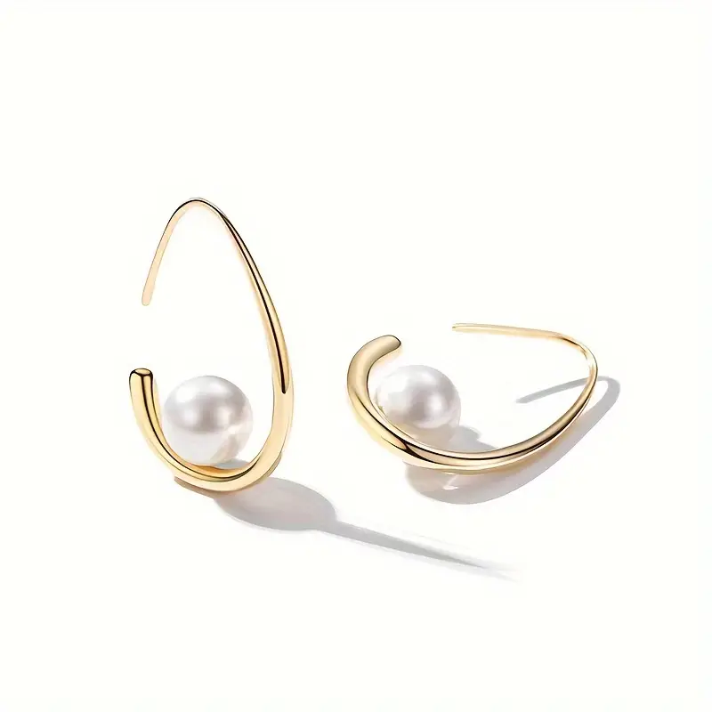 Sophisticated Gold Earrings with Pearl Accents