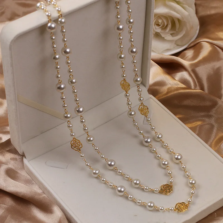 Elegant Gold Pearl Pendant Necklace