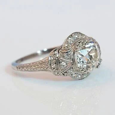 Vintage Silver Ring Adorned with Crystals