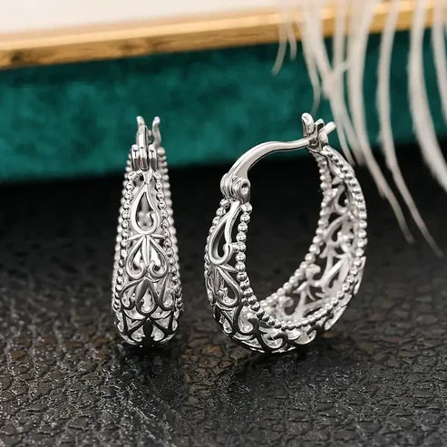Vintage Hollow Woven Basket Earrings