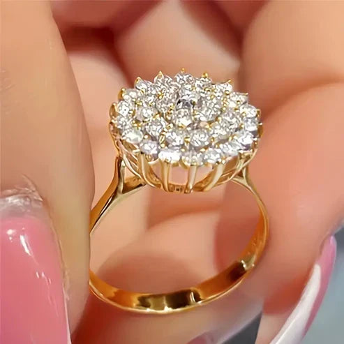Glittering Curved Gold Band