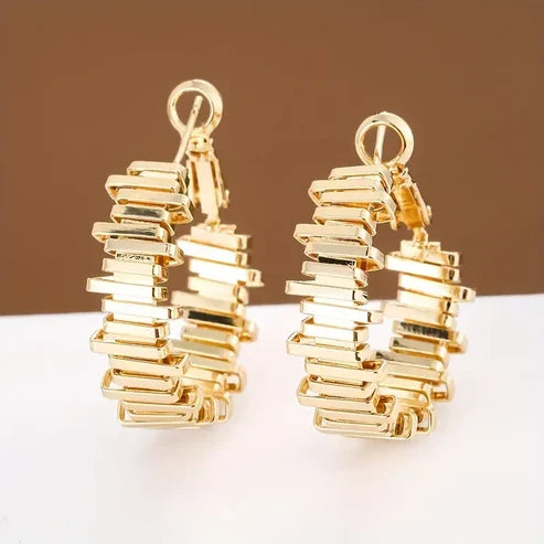 Asymmetrical Gold Hoop Earrings