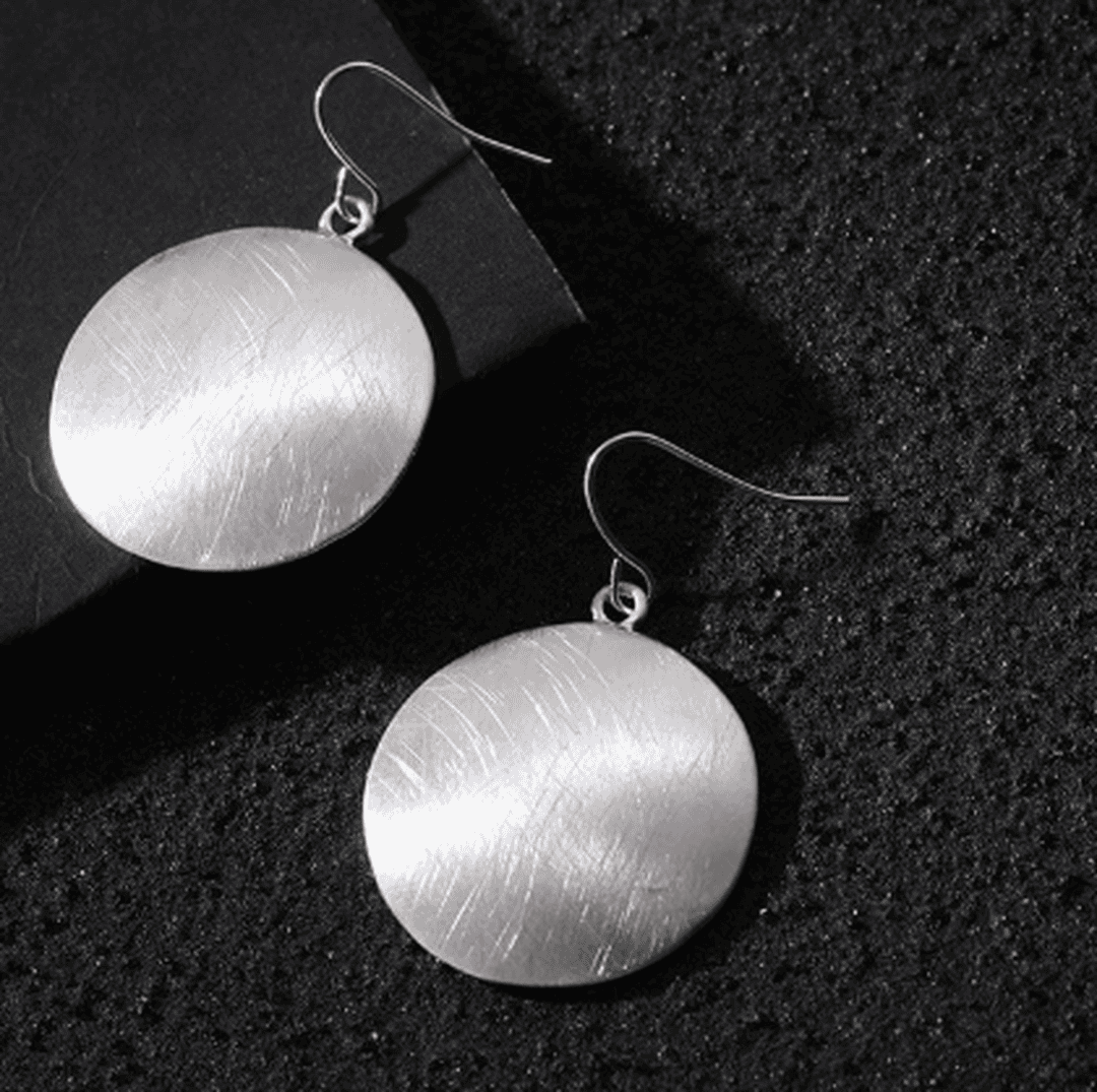 Retro Gold Vinyl Record Earrings