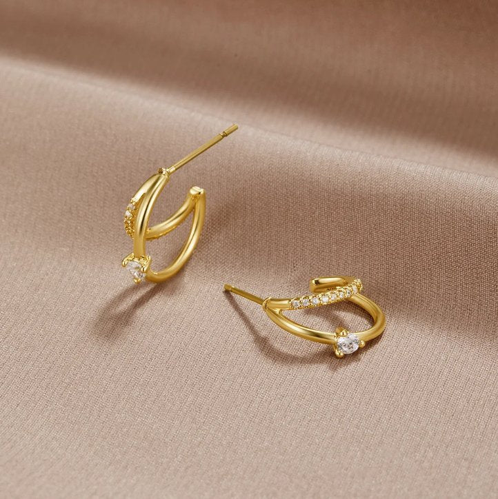 Ornate Crystal-Studded Earrings