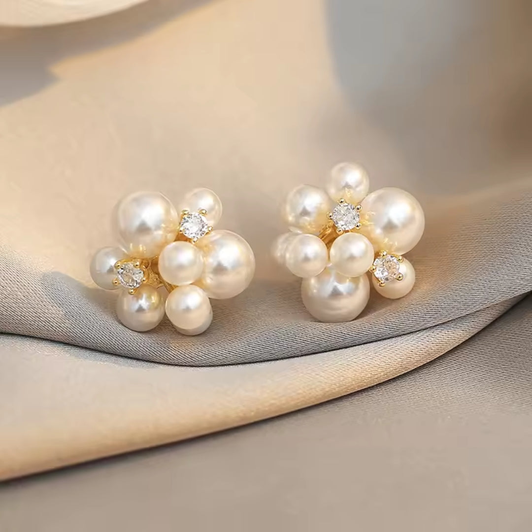Blooming Pearl Drop Earrings