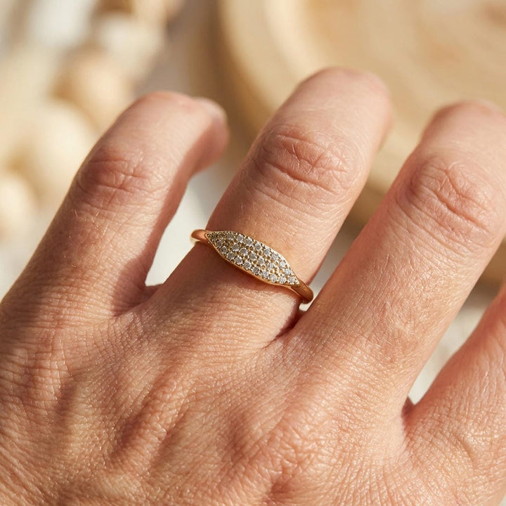 Marquise Pavé Stacking Ring