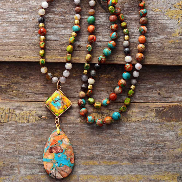 Vibrant Jasper Healing Necklace