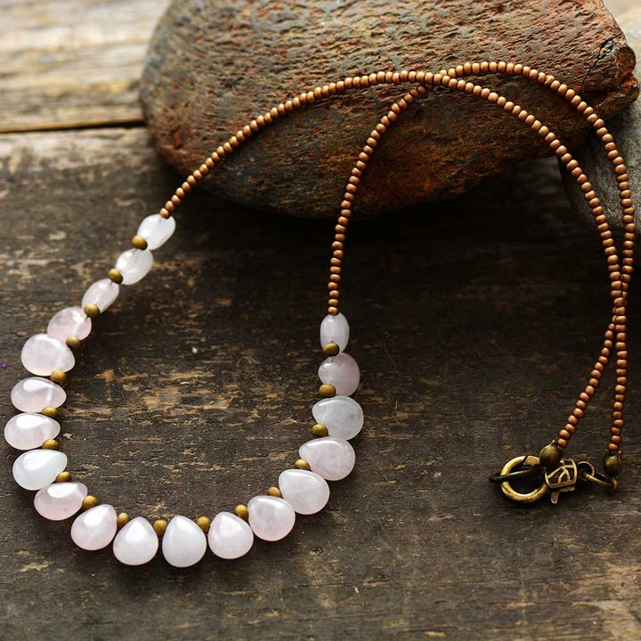 Elegant Rose Quartz Pendant Necklace