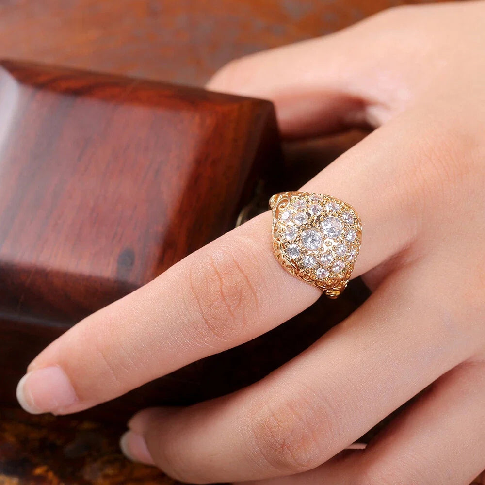 Lustrous Gold Circular Diamond Band