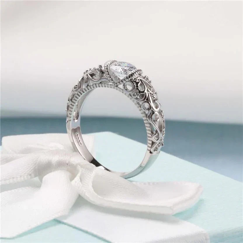 Elegant Silver Zirconia Ring