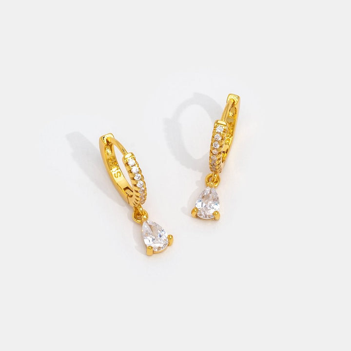 Opulent Gold Earrings Adorned with Crystals